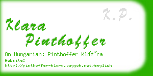 klara pinthoffer business card